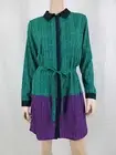 ROMEO AND JULIET COUTURE Button Front Shirt Dress Belt Long Sleeve Green M
