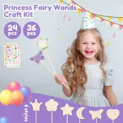 24/36Pcs Princess Fairy Wands Kit DIY Fairy Wand Craft for Kids Parties·~,'