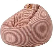 LoKori Soft Cotton Linen Bean Bag Cover (No Filler),Stuffed Animal Storage Beanbag Seat Chair Covers, Lazy Sofa Couch Floor Seating Cover for Adults,D,90 * 100cm