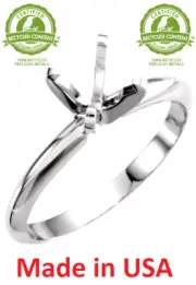 3ct to 3.5ct 14K Solid White Gold Solitaire Ring Setting Engagement Pre-Notched