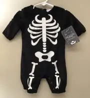 Pottery Barn Kids Baby Skeleton Glow in Dark Halloween Costume 0-6 Months NEW