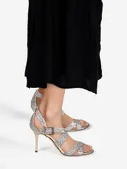 Silver Glitter Strappy Sandals