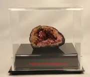 Fossil Mineral Geode Amethyst w/ Acrylic Mirror Base Display Case BCW Ballqube