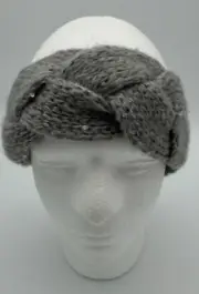 Muk Luks Sequin Twist Headband Chunky Knit Headwear Gray Heather Womens OSFM NWT