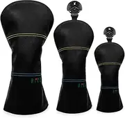 Golf Club Headcover 3 Wood Headcover Birdie Design Magnetic Closure Elegant Embroidery Premium Leather Driver Fairway Wood Hybrid Blade Mallet Putter Cover