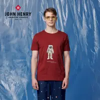 在飛比找momo購物網優惠-【JOHN HENRY】美國棉太空人短袖T恤-酒紅