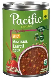(4 Pack) Pacific Foods Organic Spicy Harissa Lentil Soup, Plant Based, 16.3 Oz
