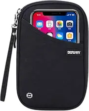 [DEFWAY] Passport Holder Travel Wallet - Passport Holder for 2, RFID Travel Passport Wallet for Men Women,Travel Accessories for Plane (Small Black)