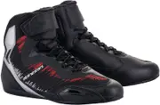 Alpinestars Faster-3 Rideknit Motorcycle Shoes, black-red-silver, Size 38 39 for Men Black Red Silver