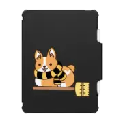 iPad Pro 12.9-inch (5th/6th gen) Impact Folio Case Cute Corgi Witch with Magical Broomstick - Kawaii Dog Cartoon Puppy Wizard
