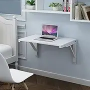 Folding Wall-Mounted Table for Laundry RoomFloating Drop Leaf Wooden DeskSpace Saving Laptop Desk for Home Office Small Space-A 50x30cm(20x12inch)