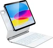 HOU Keyboard Case for iPad 11 inch A16 2025/10th Generation, Organic-Silicon PU, Magic Magnetic Stand Keyboard for iPad 10 with Multi-Touch Trackpad, Floating Design, 7 Colors Backlit, Bluetooth