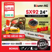 BAUMR-AG Petrol Commercial Chainsaw 24" Bar E-Start Chain Saw Top Handle Pruning