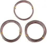 3 Pieces 10m Bonsai Wire Craft Aluminium Wire Bonsai Training Tools (1.0 mm / 1.5 mm / 2.0 mm, 10m for Each Size) (Brown)