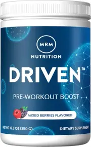 MRM Nutrition Driven Pre-Workout Powder | Mixed Berry Flavored | 125Mg Caffeine