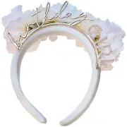 By Ginger Ray Happy Birthday Headband BIRTHDAY GIRL Headband Floral and Pearls