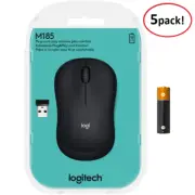 Logitech Wireless Mouse M185 Gray - 5 Pack - NEW