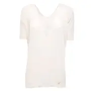 1261AB maglia donna WOOLRICH LINEN ivory lino t-shirt woman