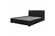 Design Square Modern Designer Gas Lift PU Leather Queen Bed Frame With Headboard - Black