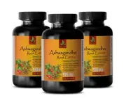 brain boosting supplement - ASHWAGANDHA EXTRACT - natural 3 Bottle 180 Capsules