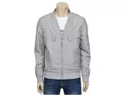 Jack&Jill Mens Lightweight Unique Neckline Detailed Jacket Jumper Gray Size M