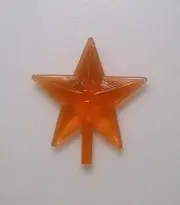 Medium Orange Starburst Star Ceramic Christmas Tree Topper VINTAGE Lights Bulb