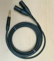 1FT to 25'FT Mogami 2534 Neutrik Gold 1/4 to 2-XLR-Male Splitter Star Quad Cable