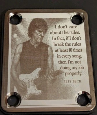 Custom Guitar Neck Plate Jeff beck Pattern Fits Strat/Tele/LP