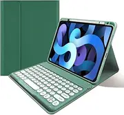 Keyboard Case for iPad 9th / 8th / 7th Generation 10.2 Inch, iPad Air 3 10.5"(3rd Gen)/iPad Pro 10.5" Magnetically Detachable Wireless Bluetooth Keyboard Soft Cover with Pencil Holder (Dark Green)