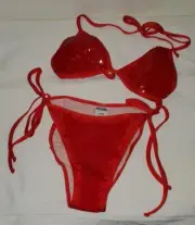 Stunning Extremely Rare Moschino Mare Vintage 90's Red Sequin Bikini size 4