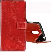 LYX Retro Crazy Horse Texture Horizontal Flip Leather Case for Nokia 3.2, with Holder & Card Slots & Wallet & Photo Frame (Black)+Multipurpose (Color : Red)