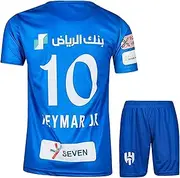 [Gokaynex] Neymar Jr. Al Hilal #10 Children's Football Jersey Set, Short Sleeve Jersey and Shorts for Unisex, Sports Jersey, Football Training Jerseys (4-13 Years)