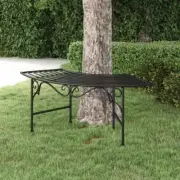 Metal Tree Bench Half-Round Style Black 113cm Half Circle Garden Seat Steel