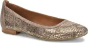 Sofft Slip-On Textured Suede Flats Maretto Taupe/Gold -8.5M
