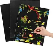 QUMIIRITY 2 Pack Scratch Paper Creative DIY Rainbow Drawing Thick Matte Art Sheets for Imaginative Play and Classroom Use Safe and Fun Alternative to Traditional Art Supplies