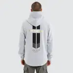 [Nena and Pasadena] Gold Line Dual Curved Hoodie Grey Marle