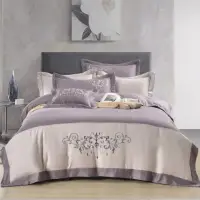 在飛比找momo購物網優惠-【織眠家族】40支刺繡萊賽爾床罩組 典藏緹花-紫(雙人)