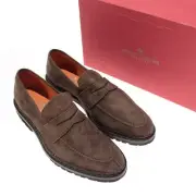 Andrea Ventura NWB Split Toe Penny Loafers Size 43 10 US In Solid Brown Suede