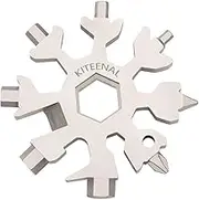 Amanely 19-in-1 Stainless Snowflake Multi-tool, Outdoor Portable Keychain screwdriver -Bottle opener