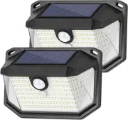 2-Pack Outdoor Solar Lights, Super Bright 178 LEDs Motion Sensor Wall Light