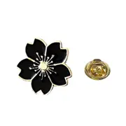 Twinkle Trinket Sweet Women Cherry Blossom Flower Enamel Brooch Pin Suit Collar Badge Jewelry black