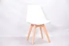 4x Dining Chairs DSW Retro Replica Eiffel Faux Leather Padded Wood Leg