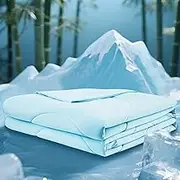 Cooling Comforter Queen Size Cooling Blanket for Hot Sleepers with 50% Bamboo Fiber Filling Lightweight Quilt All Season Use Breathable Soft Like Cloud