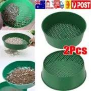 2Pcs Garden Sieve Stone Mesh Soil Sieve Sand Green Small Gravel Composy Soil YS