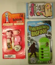 Archie McPhee Gift Lot Emergency Bigfoot Yeti Bathroom Eraser Set Foodie Bandage