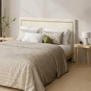 Oikiture Double Size Bed Headboard Bedhead Bedroom Furniture - Beige