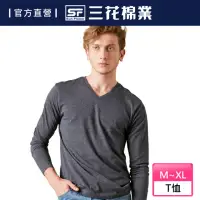 在飛比找momo購物網優惠-【SunFlower 三花】彩色T恤.V領長袖衫.男內衣.男