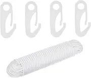 GANAZONO Flag Pole Accessories Set 5pcs Flag Pole Rope Kit Plastic Flagpole Buckle White Anti-uv for Outdoor Flags
