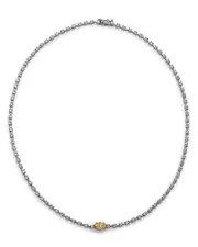 Bloomingdale's Fine Collection Yellow & White Diamond Oval & Round Tennis Necklace in 14K Yellow & White Gold, 5.50 ct. t. w.