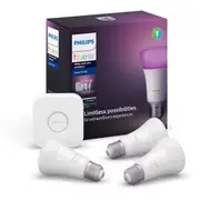 Philips Hue White and Colour Ambiance 9W A60 E27 Starter Kit with Bluetooth
